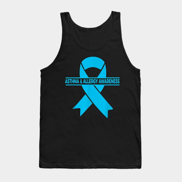 Asthma Allergy Awareness month Light Blue Ribbon Tank Top by New Hights